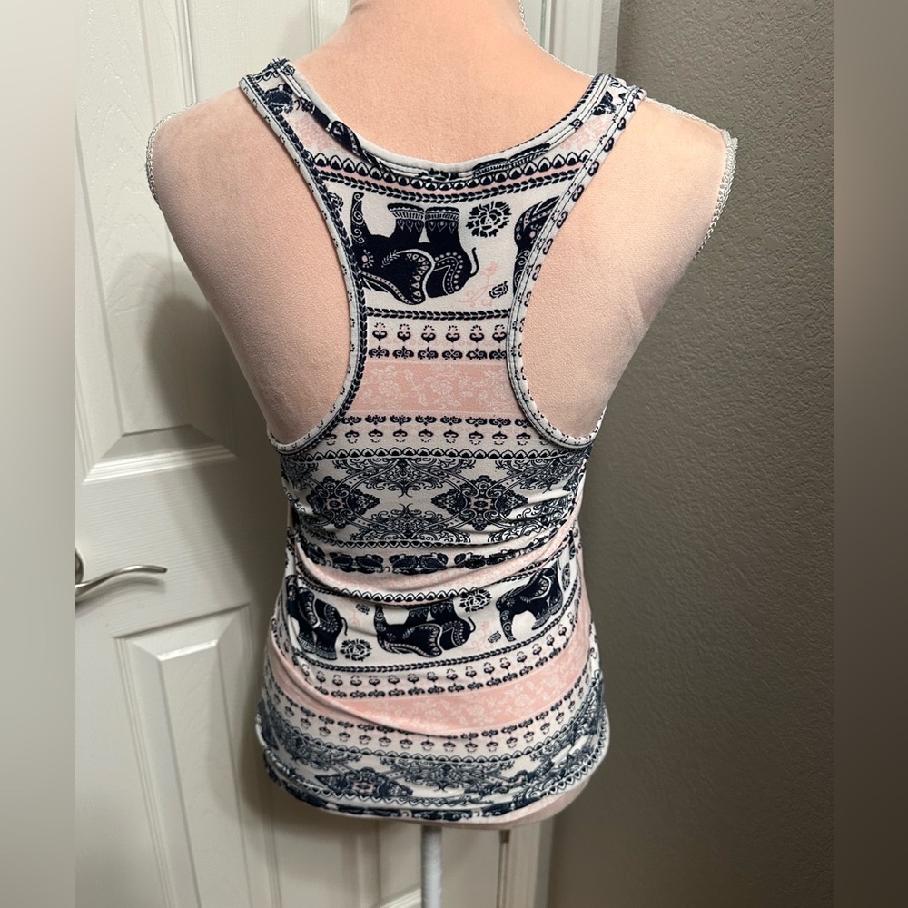 Navy & Pink Elephant Racerback Tank - Picture 4 of 6